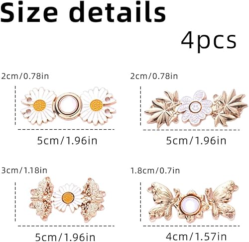 JOCXZI 4 Ensembles Bouton Réglable Jean- serre-taille pour pantalon, épingles à boutons pour la couture, clip pour serre-taille, clips pour ajusteur de taille,pour Robes Pantalons Jeans Manches - Nail Gallerys
