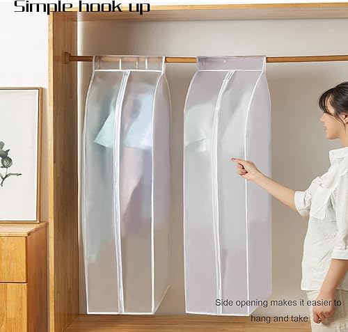 Housse de Vêtements Anti-Poussière, Sac à Vêtements Résistant à l'Humidité, Sac à Vêtements Imperméable Translucide à Fermeture Éclair pour Blazers Robes Vestes (50 x 80 x 90) - Nail Gallerys