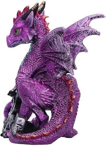 Nemesis Now Figurine dragon gardien de la clé, décoration fantaisie peinte à la main – Violet - Nail Gallerys