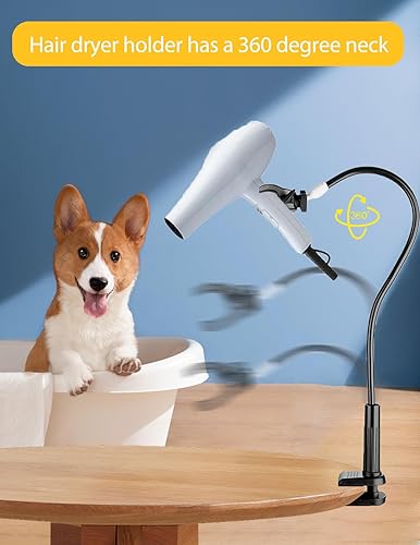 Support de Sèche Cheveux pour Chien, Support De Pulseur Chien Rotatif à 360 DegréS Support De Seche Cheveux pour Chien RéGlable Table De Toilettage pour Chien De Compagnie pour Chien Chat - Nail Gallerys