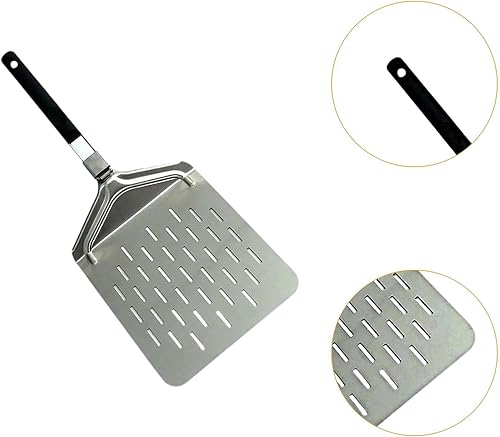 Pelle a Pizza 56.7cmx24cm, Pizza Peel Aluminium Inoxydable, Pizza Turner Tool Accessoires, Pelle à Pizza for Kitchen Pizza Maison, Pizza Paddle avec Poignée pour Cuisson Au Four à Pizza, Perforé - Nail Gallerys