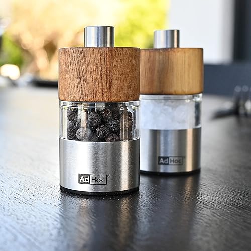 AdHoc David MP33 Set de moulins à Poivre et sel en Acier Inoxydable/Bois d'acacia 6,2 cm - Nail Gallerys
