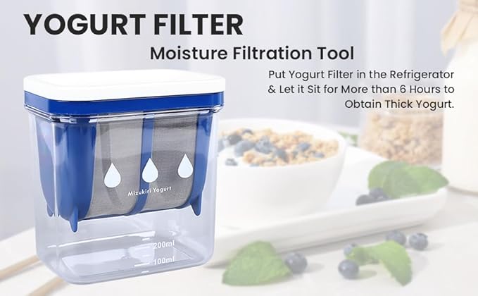 Passoire à Yaourt yogurt strainer 2 quart Passoire à Yaourt Grec avec Sac à Mailles Fines et Couvercle Multi AS en Résine en Acier Inoxydable pour Filtrer le Passoires alimentaires - Nail Gallerys