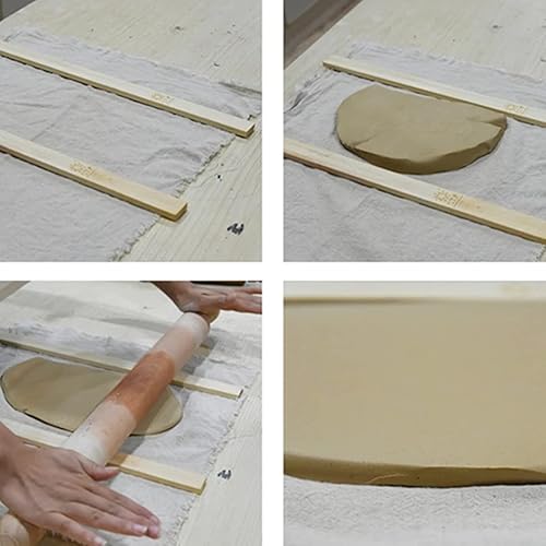 Lot de 6 à rouler en bois pour panneau de boue en céramique - Nail Gallerys