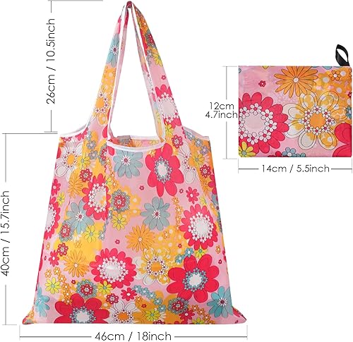 Wylnsie Lot de 10 sacs à provisions portables pliables - Grands sacs de courses réutilisables et respectueux de l'environnement - Imperméables, durables et légers - Lavables - Pour le shopping, le - Nail Gallerys