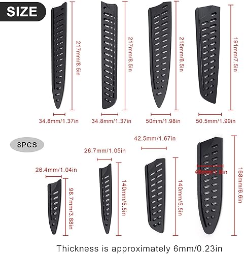 FINELYCR 8 Pièces Protections de Bord de Couteau, Divers Modèles protege Couteau, Couteau Protecteur Ustensile, Conception Creuse, Propre et Hygiénique, pour Nombreux Rypes de Couteaux - Nail Gallerys
