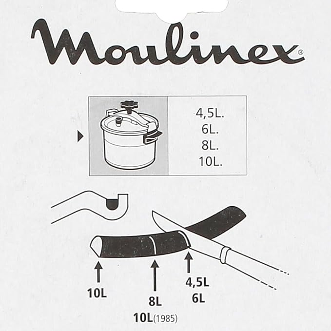 Moulinex Joint de Couvercle découpable pour autocuiseurs de 4,5 à 10 L, Accessoire Cocotte-Minute, Garantit l’étanchéité, Permet Une Cuisson Express et sécurisée, Préserve Les Saveurs A14A01 Noir - Nail Gallerys