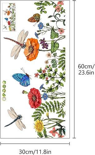 YUEMOL frise murale adhesive Plant Flower Collage salon fond de chambre murale autocollants muraux décoratifs PVC Auto-adhésif étanche for la cuisine salle de bain for enfants chambre décorative de ta - Nail Gallerys