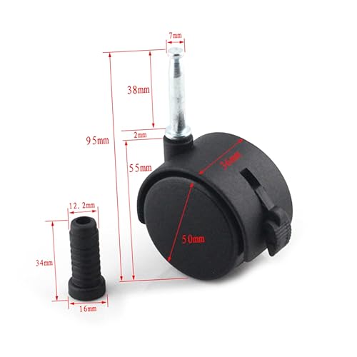 Mobestech 2 Ensemble Roue Universelle Pour Lit D'enfant Tige Roulettes De Lit Roue Universelle De Meuble Roue De Chaise Chariot Roulettes Universelles Pour Meubles Black - Nail Gallerys