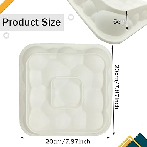 QIUMING Moule en Silicone de Nuages de Bulles Moule à Gâteau en Silicone Moules de Cuisson de Gâteau de Mousse Carrée Bulles Ciel Nuage Moule Pour Muffins, Cupcakes, Pudding, Brownie,Glaçons - Nail Gallerys