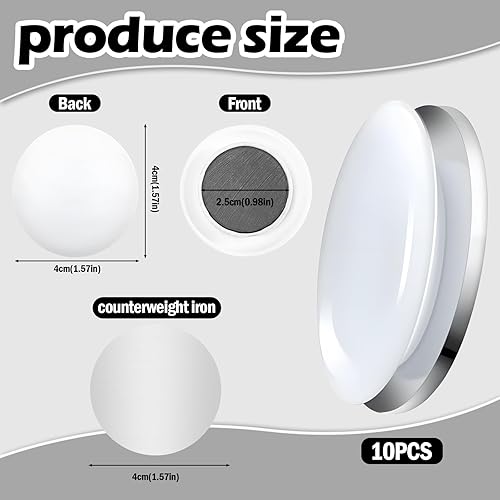 KAIYAYA 10 Pièces Aimant Puissant Poids Rideau Douche,Blanc Poids Rideau de Douche,Aimant Rond,Douche Convient pour la Fixation de Divers Rideaux,Nappe - Nail Gallerys