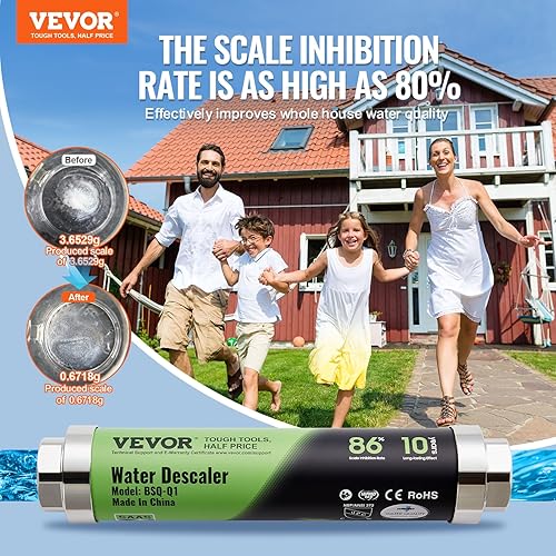 VEVOR Adoucisseur d’Eau sans Sel pour Toute la Maison, Système de Détartrage Physique pour l'Eau de Ville, Détartreur 4 m³/h, en Alliage SAAS, Durable, pour Tous les Types de Tuyaux de Plomberie - Nail Gallerys