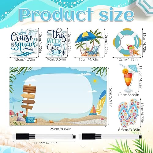 Aimants pour Réfrigérateur, 7 PCS Aimant Frigo, Aimants de Porte pour Croisière, Été Magnet Frigo, Tableau Magnetique Frigo pour Menu Familial, Planificateur Hebdomadaire, Tableau Blanc, Bureau - Nail Gallerys