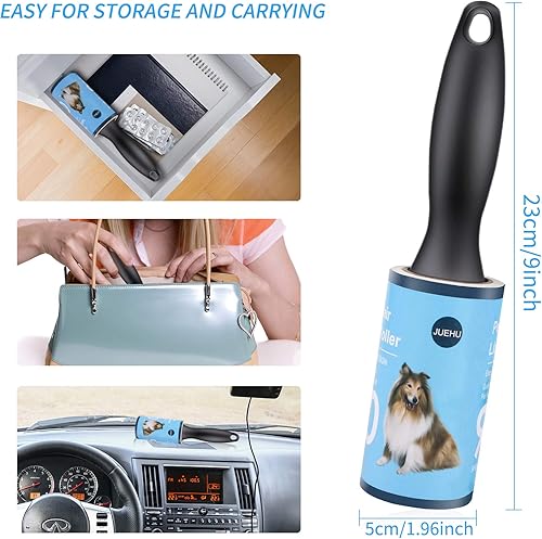 Jiehu Lot de 6 Rouleaux à Peluches Brosse Adhésive - 90 Feuilles Diagonales par Rouleau - Anti Poils pour Vêtements - Nail Gallerys