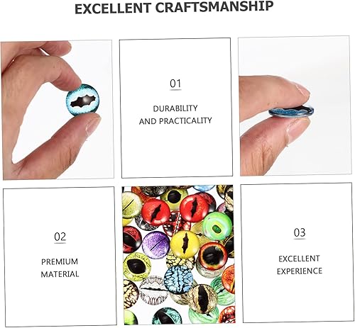 NUOBESTY 100 Pièces Yeux en Verre DIY 20 Mm - Accessoires pour Poupées, Marionnettes, Bijoux Et Décorations Artisanales, Mélange De Styles - Nail Gallerys