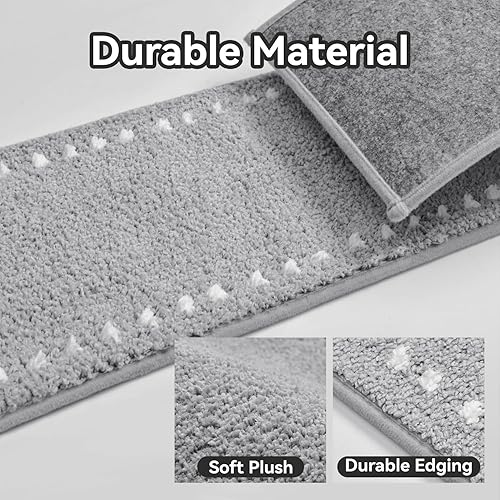 SIXHOME Marchettes d'Escalier 20cm*76cm 15PCS Anti Derapant Tapis Moquette Escalier Moquette Autocollante Tapis d'Intérieur Antidérapant avec Adhésif Réutilisable (Beige) - Nail Gallerys