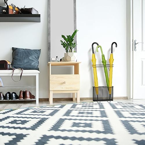 Relaxdays Porte-Parapluie, HxLxP: env. 54x30,5x15 cm, métal, Rangement rectangulaire pour ombrelles, Moderne, argenté - Nail Gallerys