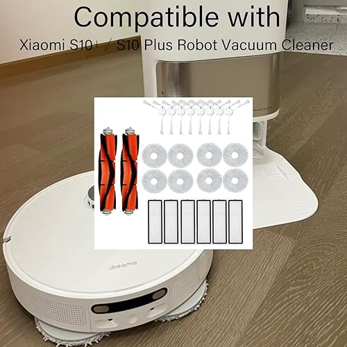 Lot de 24 pièces de rechange pour aspirateur robot Xiaomi S10+/S10 Plus, pièces de rechange comprenant 2 brosses principales, 8 chiffons serpillères, 6 filtres Hepa, 8 brosses latérales - Nail Gallerys