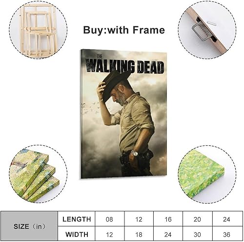 VerimP Poster de film The Walking Dead - Art vintage - Décoration murale sur toile - Poster et impressions sur toile - Poster mural pour chambre - 50 x 75 cm - Style sans cadre - Nail Gallerys