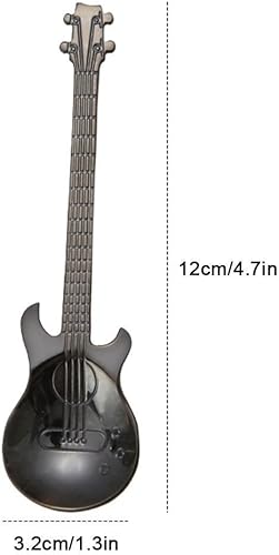 HMILYDYK Lot de 4 cuillères à café en acier inoxydable en forme de guitare Cuillère à café Cuillère à dessert musicale Argenté - Nail Gallerys