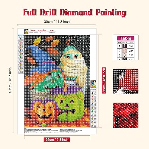 NAIMOER Automne Peinture Diamant Adulte, Diamond Painting Halloween Complet, Diamond Painting Citrouille Kit Enfants Diamant Strass Point de Croix Cristal Painting pour Murale Décor 30x40cm - Nail Gallerys