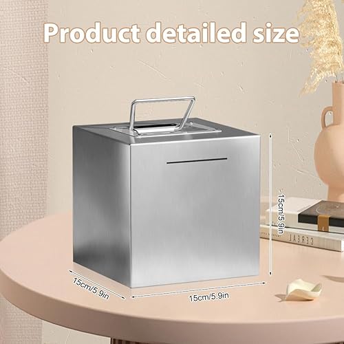 Piggy Bank Tirelire en acier inoxydable pour adulte - Grande taille XXL - Avec poignée qui ne s'ouvre pas - Grande tirelire pour 10 000 euros - Coffre-fort en métal pour enfants (15 cm) - Nail Gallerys