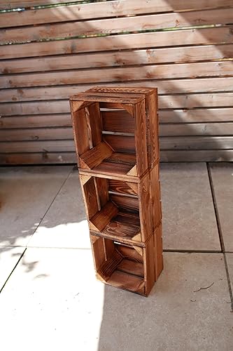 teramico Lot de 3 caisses à Fruits Vintage en Bois - Caisses à vin - Idéales pour la Construction de Meubles ou pour la décoration (22 x 20 x 14,5 cm) - Nail Gallerys