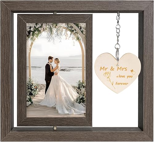 Aolso Cadre Photo Bois Personnalisé avec Amour Design Peut Contenir, Cadre Photo en Bois Rotatif Double Face, Cadre Photo Rotatif Double Face pour votre famille, Cadre Photo Rotatif - Nail Gallerys