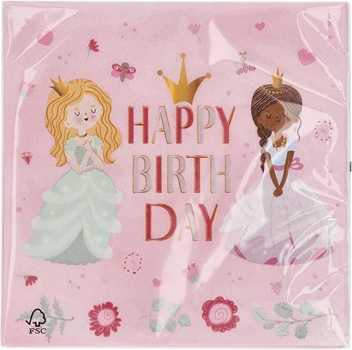 Folat- Servietten-Pretty Princess-33 x 33 cm-20 Stück, 27487, Rose - Nail Gallerys