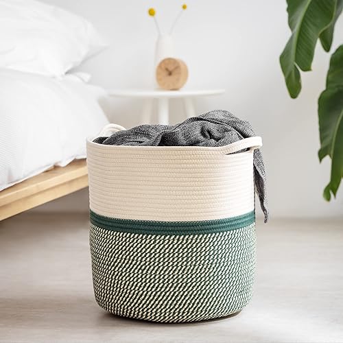 Navaris Panier en Corde de Coton - Grande Corbeille de Rangement avec poignées - Panier à Linge Jouet Organiseur Maison - Nail Gallerys