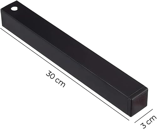 PEGANE Lot de 4 Pieds pour sommier en Métal sans roulettes Coloris Noir - Hauteur 30 cm x 3 cm - Nail Gallerys