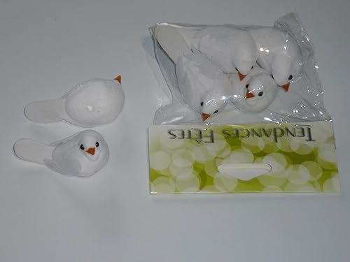 HOBI 4 Petites colombes Blanches en Polyester 6 x 2,8 cm - Blanc - Taille Unique - Nail Gallerys