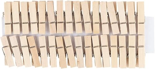 Ideen mit Herz Lot de 100 Mini Pinces à Linge en Bois - 3,5 cm de Haut - Idéal pour Les Photos sur Un Ruban de Corde, Un Calendrier de l'Avent, Une Guirlande, Une décoration de Noël (Naturel) - Nail Gallerys