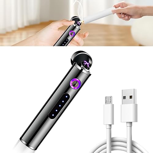 Umllpet Mini Briquet à Arc Électrique, Cadeau pour Homme, Saint Valentin, Électrique Briquet à Rechargeable par USB, pour Bougies, Cuisine, Barbecue, Cadeaux pour Hommes Papa pour Anniversaire Paques - Nail Gallerys