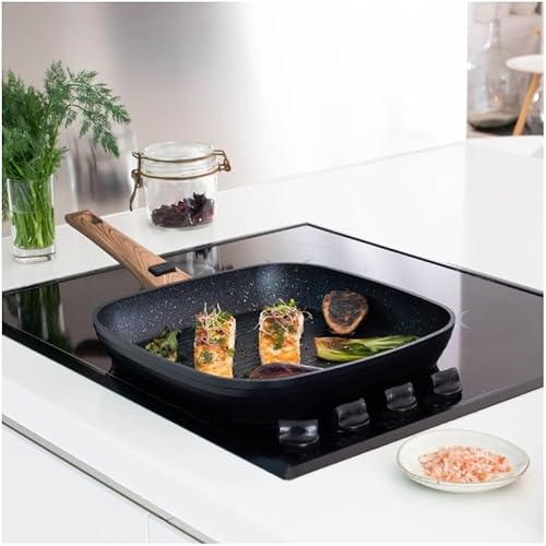 Poêle grill à steak 28 cm Légende à manche amovible - Poêle à griller antiadhésive Durandal - Nail Gallerys