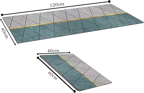 CEASELESLY 2 pièces Tapis Cuisine,Cuisine antidérapants,Tapis Douche Absorbant,Tapis de Cuisine Anti-Fatigue,pour Cuisine, Salon, Salle à Manger,Salle de Bain,40 x 120 cm+40 x 60 cm - Nail Gallerys