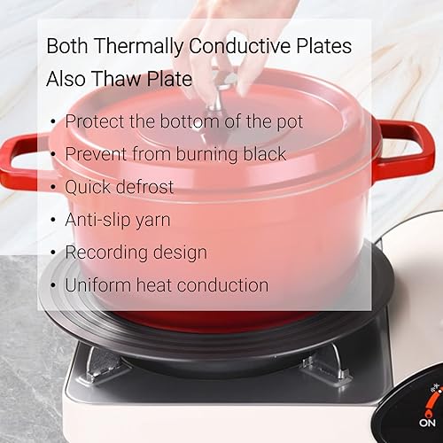 Eosnow Diffuseur de Chaleur pour cuisinière à gaz, Plaque de diffuseur de Chaleur filetée pour mijoter et mijoter Lentement pour protéger Le Pot - Nail Gallerys