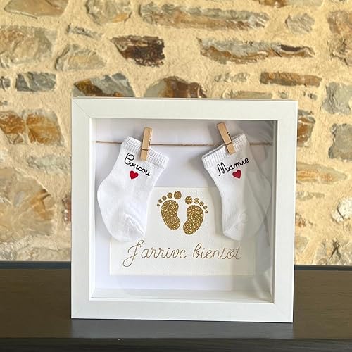 Chipie Chic Crea Annonce Grossesse Grand Parents Mamie Papy Tata Tonton marraine Parrain Cadre Personnalisé Idée Cadeau Pour Annoncer Grossesse Cadre Chaussettes Bebe - Nail Gallerys