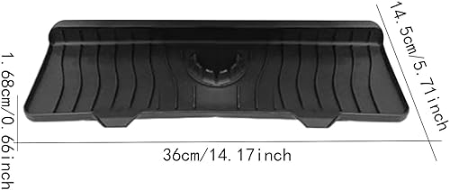 Gralara Évier de tapis de robinet en silicone drainage tapis de cuisine évier à éclaboussures, Black 46x14.5x1.68cm - Nail Gallerys