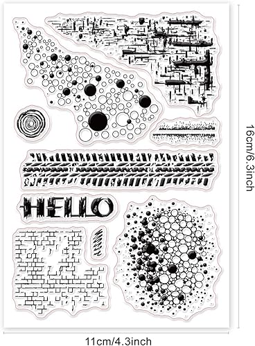 GLOBLELAND Tampons Transparents De Fond De Grille pour Bricolage Scrapbooking Décoration Ligne D'écriture Tampons en Silicone Transparents pour La Fabrication De Cartes Décoration D'album Photo - Nail Gallerys