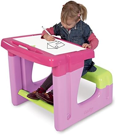 Smoby - 28000 - BurEau Petit Ecolier - Ardoise Double Face - Magnétique / Craie - + 2 Feutres et 6 Craies Inclus - Rose - Nail Gallerys