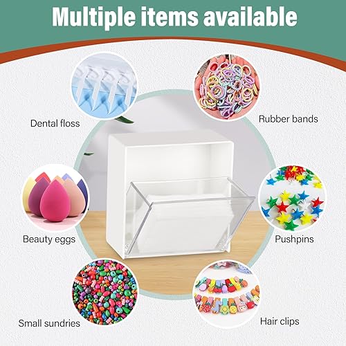 Pangutiandi Lot de 4 petites boîtes de rangement murales en plastique à suspendre, conteneurs de rangement muraux autocollants transparents pour sachets de thé, pinces à cheveux, cotons-tiges, etc. - Nail Gallerys