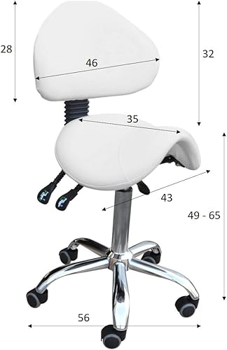 Polironeshop Land - Tabouret de Selle Ergonomique pour Esthéticienne, Studio de Tatouage et Physiothérapie, Confort Optimal et Mobilité Facile (Noir) - Nail Gallerys