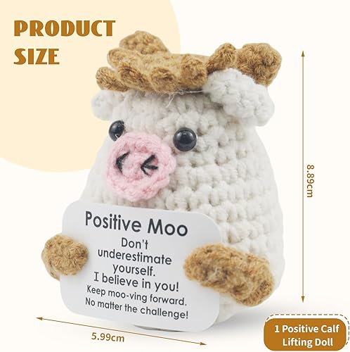Kabwea Mini cadeaux de vache positifs au crochet, cadeaux de soutien inspirants, cadeau unique pour les amis - Nail Gallerys