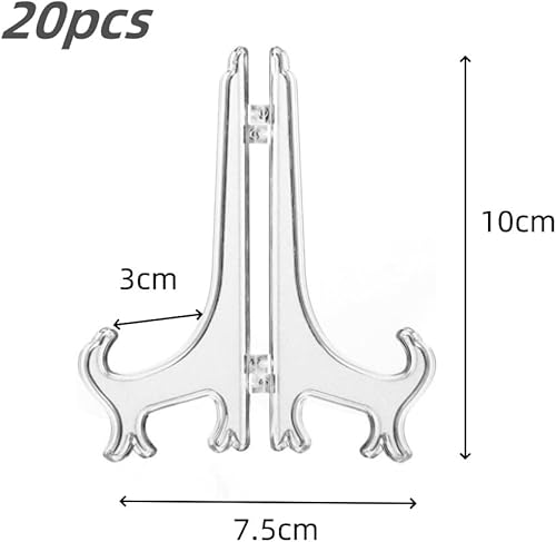 Acrylic 4 pouces supports pour plaques en plastique,20 Effacer les supports en plastique ou titulaires de stand/plaque,Chevalets en Plastique,Plaque de Supports de pour Photo de Mariage - Nail Gallerys