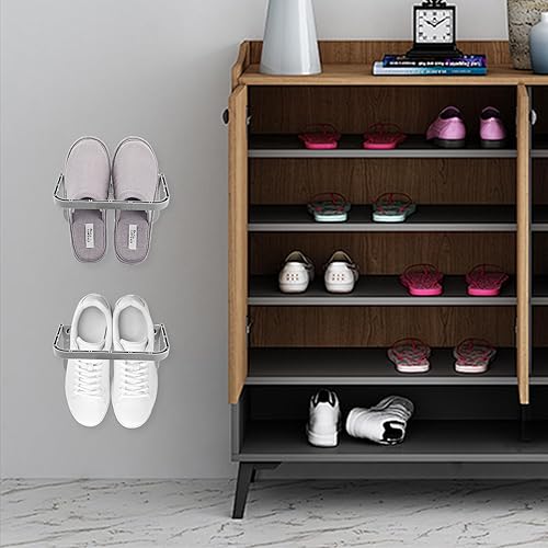 LDXDRU Lot de 5 supports à chaussures muraux pliables en plastique - Sans perçage - Pour ranger les chaussures - Pour camping-car, porte d'entrée - Gris - Nail Gallerys