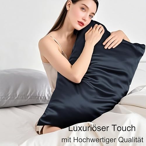 Soifox Lot de 2 housses de coussin de positionnement latéral en satin doux comme luxueux - 40 x 145 cm - Avec fermeture éclair - Pour cheveux et peau - Avec fermeture éclair - Beige - Nail Gallerys