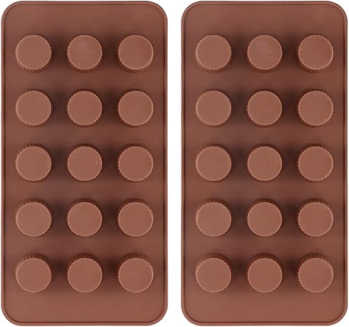 Dewocke Moule à Chocolat Mini-Cup à 15 Cavités, Anti-adhésif & Silicone Alimentaire, Sans BPA, Idéal pour Keto Bomb de Graisse, Tasse de Beurre de Cacahuètes, Mini Cheesecake, Panna Cotta, Lot de 2 - Nail Gallerys