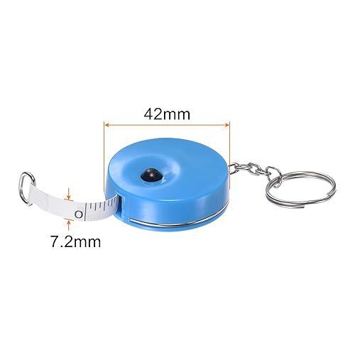 sourcing map Lot de 2 rubans à mesurer rétractables de 1,5 m avec porte-clés pour le corps, le tissu, la couture et les travaux manuels, blanc - Nail Gallerys