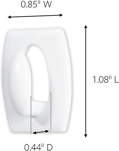 Command Crochets et Bandes, Mini, Blanc - 6 Crochets et 8 Bandes Adhésives - Accrochage sans Dommage - Nail Gallerys